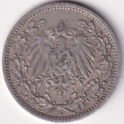 Alternative view of Germany 1/2 MARK 1905 A Berlin Mint 2.77 Grams Silver Coin