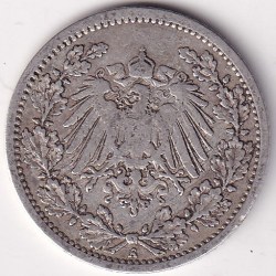 Alternative view of Germany 1/2 MARK 1906 A Berlin Mint 2.77 Grams Silver Coin