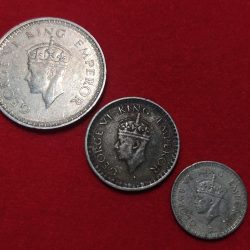 Alternative view of RARE DATE 1943 ONE RUPEE HALF RUPEE QUARTER RUPEE