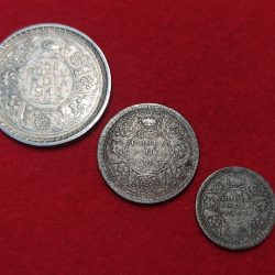 RARE 1943 DATE ONE RUPEE HALF RUPEE QUARTER RUPEE SET