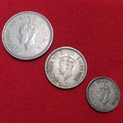 Alternative view of RARE 1943 DATE ONE RUPEE HALF RUPEE QUARTER RUPEE SET