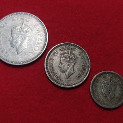 Alternative view of RARE 1943 DATE ONE RUPEE HALF RUPEE QUARTER RUPEE SET