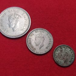 Alternative view of RARE 1943 DATE ONE RUPEE HALF RUPEE QUARTER RUPEE SET