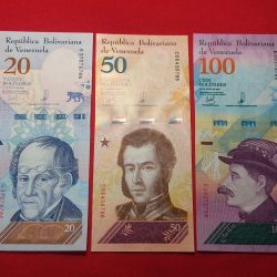 VENEZUELA 3 NOTES SET 20,50,100 BOLIVARES GEM UNC ENDING 786 NUMBER