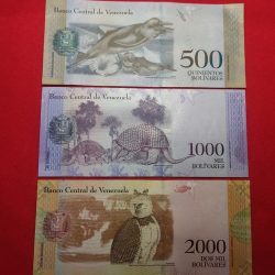 Alternative view of VENEZUELA 3 NOTES SET 500,1000,2000 BOLIVARES Gem UNC CONDITION ENDING 786 NUMBER