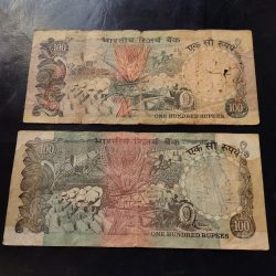 Alternative view of Reserve Bank of India Rs 100 note 2 different signature Condition as image Same and similar piece is available