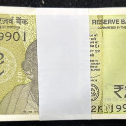 Alternative view of 20 rupees serial packet with fancy number 2024 (Last note 200000 )gem chocolate packet