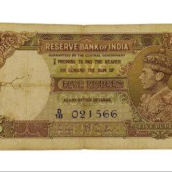 British India 5 Rupees Sign J.B TAYLOR King GEORGE-VI Collectable Grade.