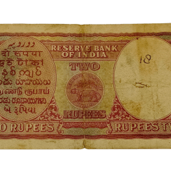 Alternative view of British India 2 Rupees Sign C.D DESHMUKH King GEORGE-VI **SCARE** Collectable Grade.