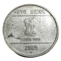One Rupee Fss Old Mudra Series Year 2009 Bombay Mint DIE DOUBLING Error Collectable Grade.
