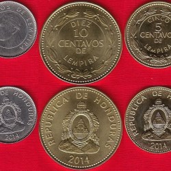 HONDURAS, Set of 3 COINS, Mixed Condition.