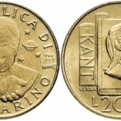 San Marino, 1996, 200 Lire, KM #356, Immanuel Kant - Philosophers of the Occident, Fine Condition.
