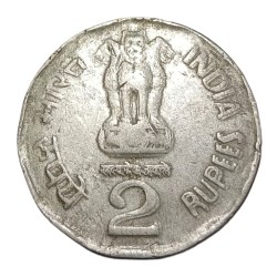 2 Rupees Cu/Ni Year 2003 Hyderabad Mint Obverse DIE DOUBLING Error in Collectable Grade.