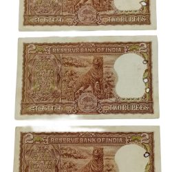 Alternative view of 2 Rupees Old Ornamental DIAMOND 💎 Issue P.C BHATTACHARYA Lot 3 Notes **SCARE** High AUNC Grades.