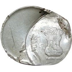 Alternative view of 2 Rupees Fss New Issue Small Lion OFF STRIKE MULTIPLE STRIKES Error in High Collectable Grade.