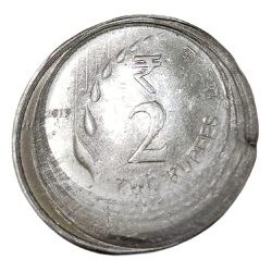 2 Rupees Fss New Issue Year 2019 Small Lion BROAD STRUCK, STRUCK THROUGH & MULTIPLE STRIKES Error **SCARE** UNC Grade.