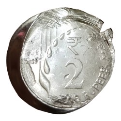 2 Rupees Fss New Issue Year 2019 Small Lion DIE CAPPED, STRUCK THROUGH MULTIPLE STRIKES Errors **SCARE** UNC Grade.