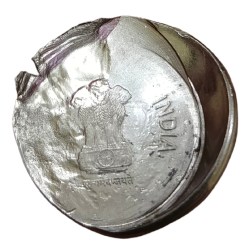 Alternative view of 2 Rupees Fss New Issue Year 2019 Small Lion DIE CAPPED, STRUCK THROUGH MULTIPLE STRIKES Errors **SCARE** UNC Grade.