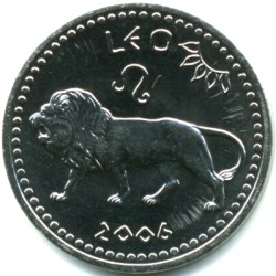 Stainless Steel 10 Shillings of Somaliland Country (AD 2006) Zodiac signs - LEO Rare UNC Grade