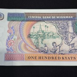 Alternative view of MYANMAR 100 KYATS GEM UNC CONDITION NOTE