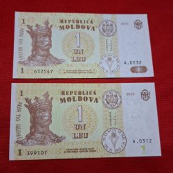 1 lEU MOLDOVA GEM UNC CONDITION 2 NOTE SET