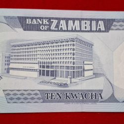 Alternative view of ZAMBIA 10 KWACHA NOTE ENDING 786 GEM UNC CONDITION NOTE