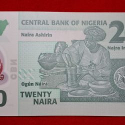 Alternative view of NIGERIA 20 NAIRA ENDING 786 NOTE GEM UNC CONDITION PLASTIC NOTE