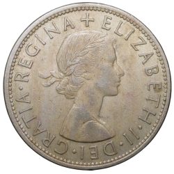 Alternative view of Large Copper-Nickel 1/2 Crown of Elizabeth II(AD 1956) of United Kingdom