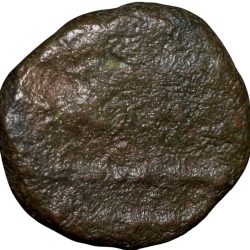 Alternative view of Copper Kasu of Mysore State (17th - 18th Cen. AD) with Lion with fore Pow Raised Rare