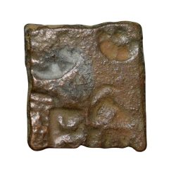 Copper Punch Mark from Vidisha(200-100 BC) in ABCD Pattern 6-Armed, Sun, Yupa Railing & Hill