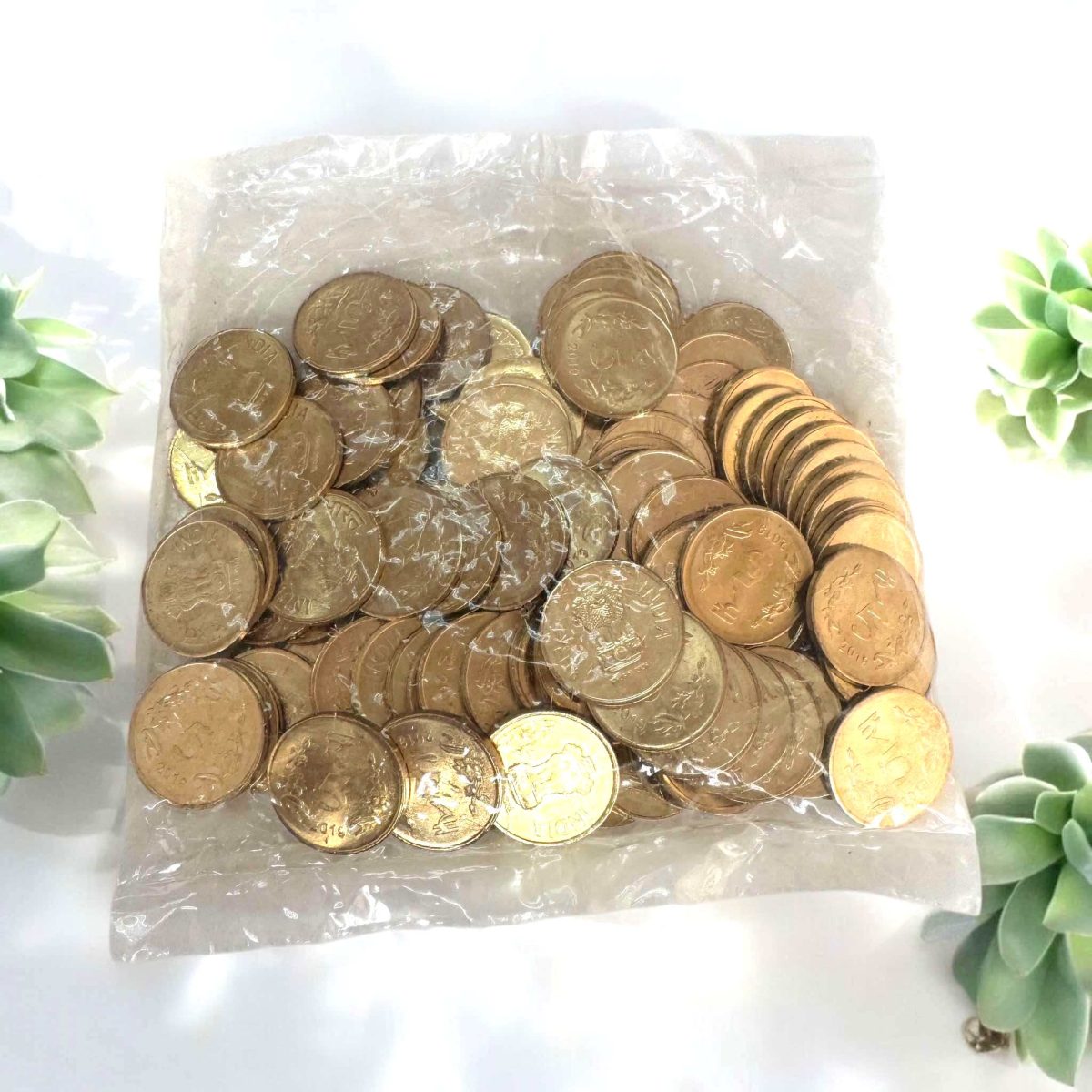 Rs 5 Republic India 2019 Lotus Coin Issue Seal Pouch Mumbai Mint Very Unique and Rare