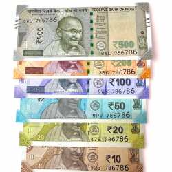 Rs 10 to 500 India Banknote Holy Set 786786 GEM UNC Unique and Rare