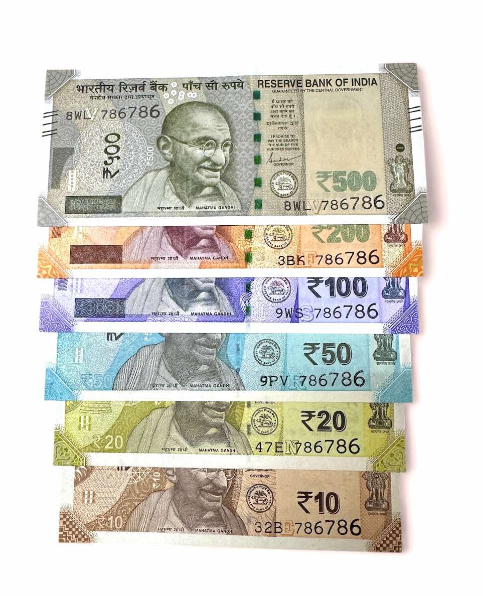 Rs 10 to 500 India Banknote Holy Set 786786 GEM UNC Unique and Rare