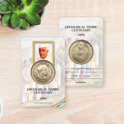Rs 5 India Government Issue Jawaharlal Nehru Single Coin Blister Pack