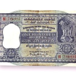 Rs 100 Republic India Banknote 1960s Big Dam Issue Signed By PC Bhattachariya Starting 786 AUNC Very Unique and Rare