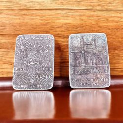 Manilal Chimanlal 5 Tola Extremely Unique And Rare Silver Bar Pure 999 Silver INDIA MAP One of a Kind