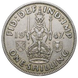 Copper-Nickel Shilling of George VI (AD 1947) of Great Brittain