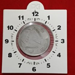 Alternative view of One Rs FSS 4 "o Clock Error Coin 2003 Year Calcutta Mint RBI Mistake Coin