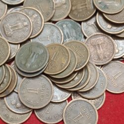 Alternative view of One Naya Paise Bronze Coins 50 Pcs Given Mix years or Mints Republic of India