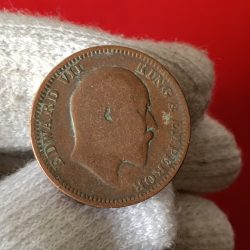 Edward VII One Quarter Anna Scare Coin 1906 Year Calcutta Mint British of India 02