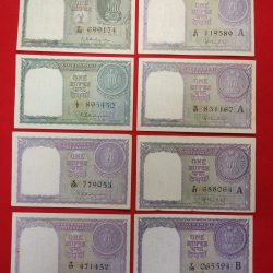 ONE RUPEE SET A-2 TO A -9 UNC CONDITION