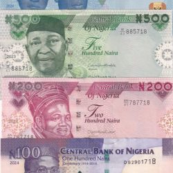 NIGERIA 4 DIFFERENT DENOMINATION NAIRA RARE GEM UNC (4 Note SET)