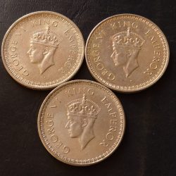 British India 1 rupees Year 1943 3 piece given Condition as imege Same and similar piece available