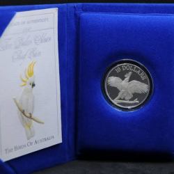 Alternative view of 1990 Birds of Australian $10 Ten Dollar 'Cockatoo - Silver Proof Coin 20g