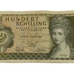 AUSTRIA 100 SCHILLINGS First Issue Year 1969 Angelika Kauffmann **SCARE** Collectable Grade.