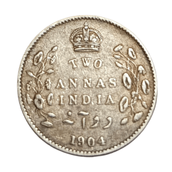 British India Silver 2 ANNAS Year 1904 King EDWARD-VII in High Collectable Grade.