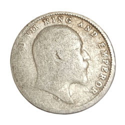 Alternative view of British India Silver 2 ANNAS Year 1903 King EDWARD-VII in Collectable Grade.