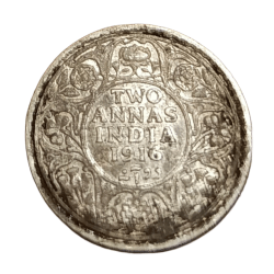 British India Silver 2 ANNAS Year 1916 King GEORGE-V in High Collectable Grade.