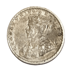 Alternative view of British India Silver 2 ANNAS Year 1916 King GEORGE-V in High Collectable Grade.