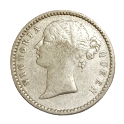 Alternative view of British India "EAST INDIA COMPANY" Silver 1/4 RUPEE Year 1840 Queen Victoria DIVIDED LEGEND **SCARE** High Collectable Grade.